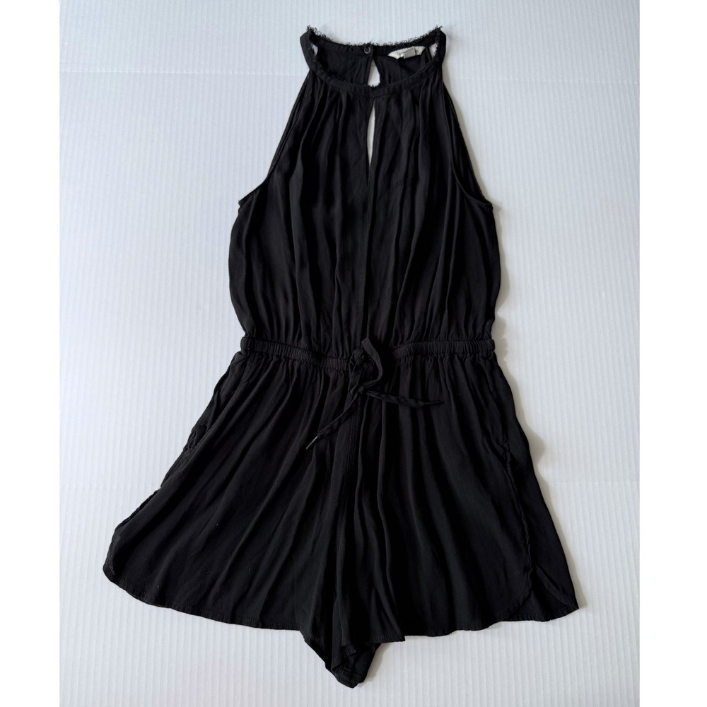 Calvin Klein Black Romper Womens Small Halter Keyhole Elastic Waist Casual